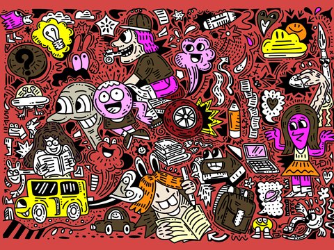 创意可爱卡通涂鸦插画181