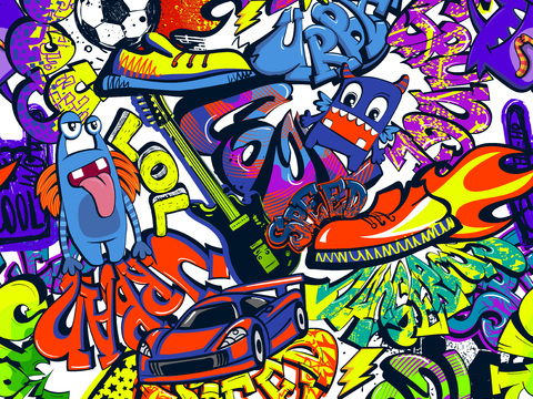  创意动感涂鸦插画103 