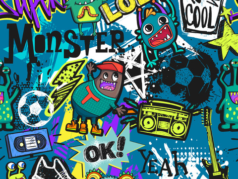 创意动感涂鸦插画101