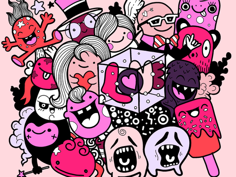 创意可爱卡通涂鸦插画118