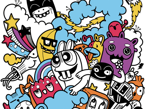 创意可爱卡通涂鸦插画188