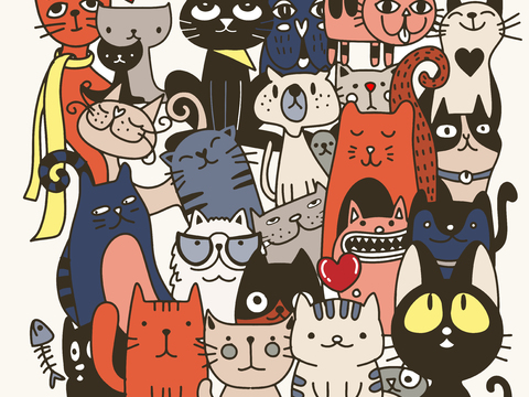 创意可爱卡通涂鸦插画123