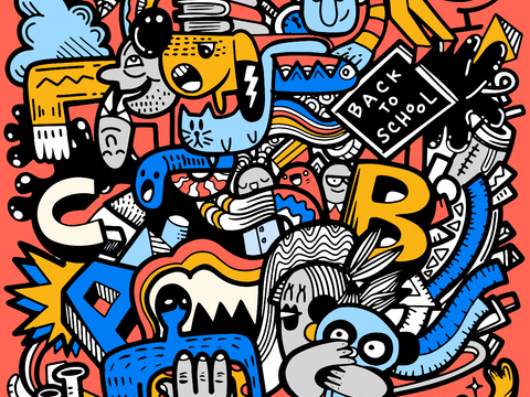 创意可爱卡通涂鸦插画173