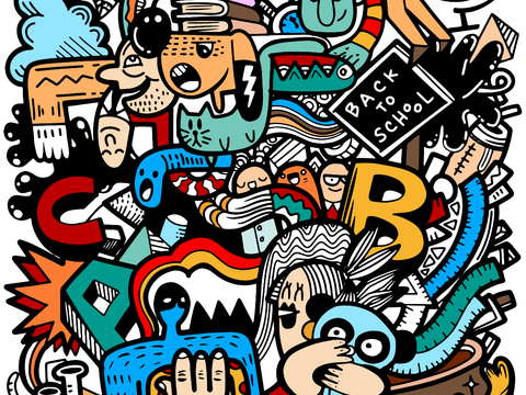 创意可爱卡通涂鸦插画114