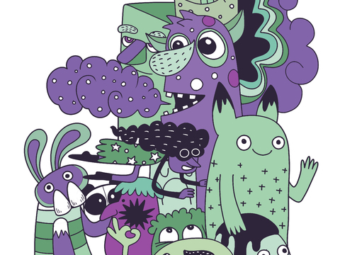  创意可爱卡通涂鸦插画117 