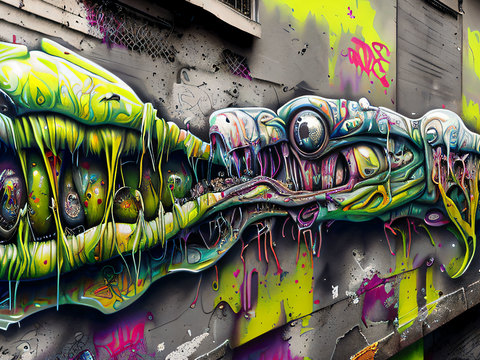 街头涂鸦绘画喷漆墙绘253