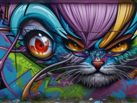 街头涂鸦绘画喷漆墙绘79