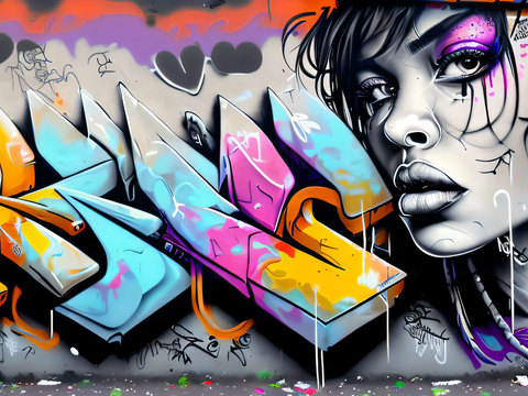 街头涂鸦绘画喷漆墙绘247