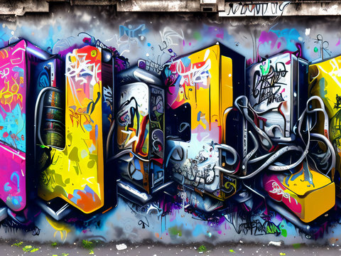 街头涂鸦绘画喷漆墙绘92