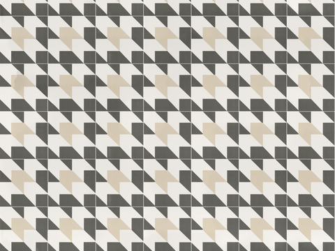  复古几何图案花砖瓷砖，中古奶油仿古砖艺术砖411 