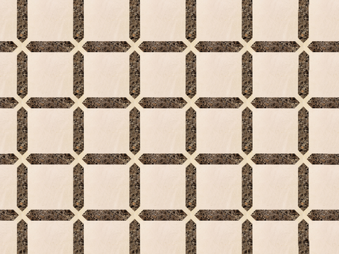  复古几何图案花砖瓷砖，中古奶油仿古砖艺术砖90 