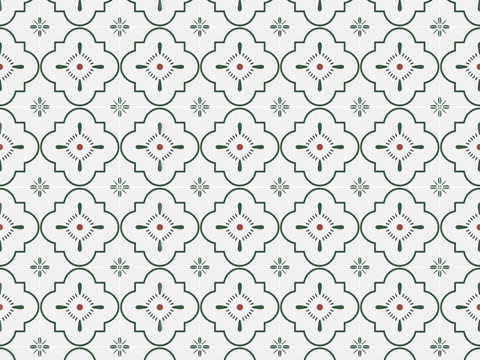  复古几何图案花砖瓷砖，中古奶油仿古砖艺术砖242 