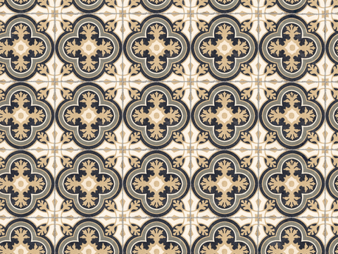 复古几何图案花砖瓷砖，中古奶油仿古砖艺术砖187