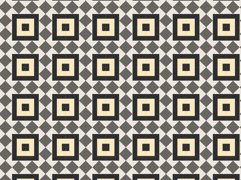  复古几何图案花砖瓷砖，中古奶油仿古砖艺术砖158 