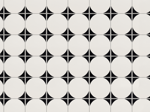  复古几何图案花砖瓷砖，中古奶油仿古砖艺术砖417 