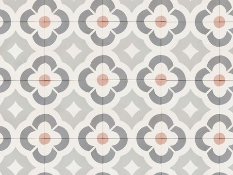  复古几何图案花砖瓷砖，中古奶油仿古砖艺术砖279 