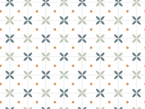  复古几何图案花砖瓷砖，中古奶油仿古砖艺术砖277 