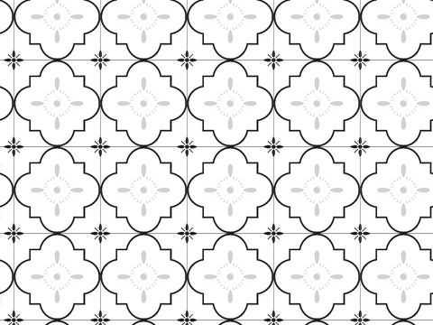  复古几何图案花砖瓷砖，中古奶油仿古砖艺术砖430 