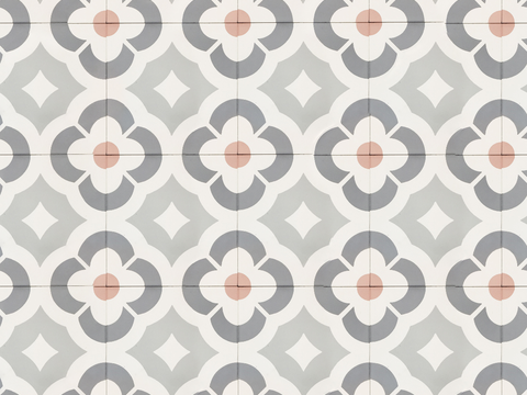  复古几何图案花砖瓷砖，中古奶油仿古砖艺术砖240 