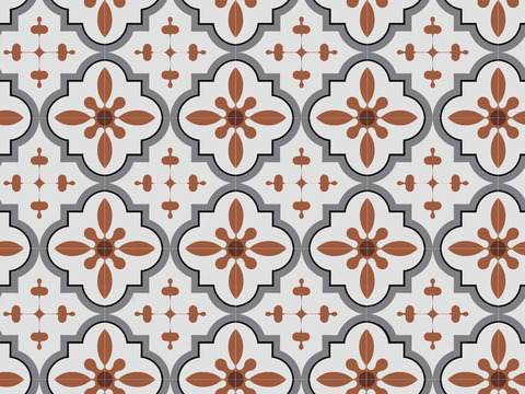 复古几何图案花砖瓷砖，中古奶油仿古砖艺术砖37