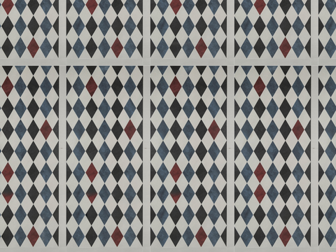  复古几何图案花砖瓷砖，中古奶油仿古砖艺术砖254 