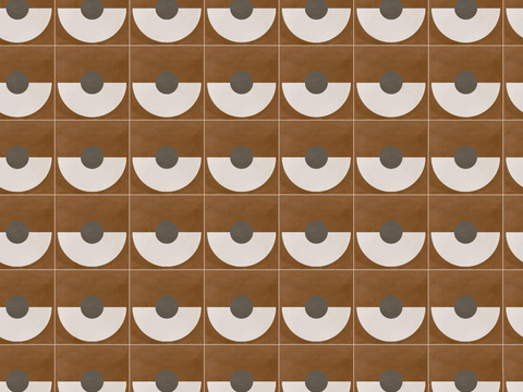 复古几何图案花砖瓷砖，中古奶油仿古砖艺术砖104