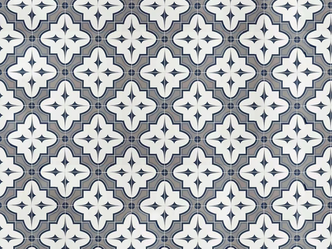  复古几何图案花砖瓷砖，中古奶油仿古砖艺术砖227 