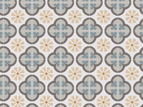  复古几何图案花砖瓷砖，中古奶油仿古砖艺术砖249 