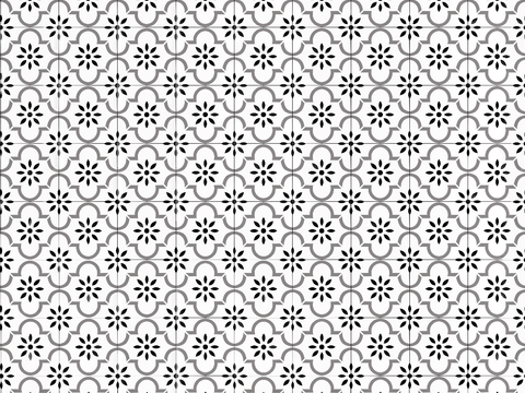  复古几何图案花砖瓷砖，中古奶油仿古砖艺术砖282 