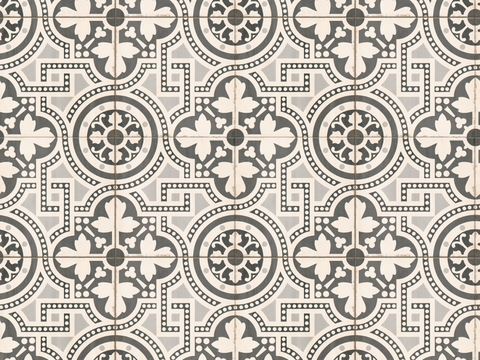  复古几何图案花砖瓷砖，中古奶油仿古砖艺术砖257 