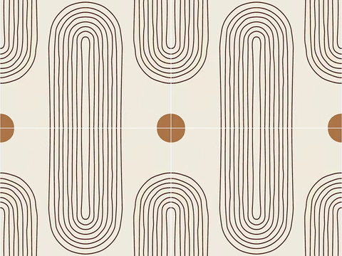  复古几何图案花砖瓷砖，中古奶油仿古砖艺术砖25 