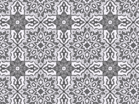  复古几何图案花砖瓷砖，中古奶油仿古砖艺术砖252 