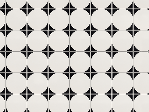  复古几何图案花砖瓷砖，中古奶油仿古砖艺术砖268 