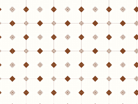  复古几何图案花砖瓷砖，中古奶油仿古砖艺术砖420 