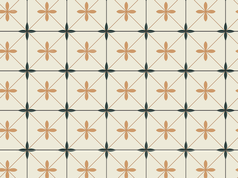  复古几何图案花砖瓷砖，中古奶油仿古砖艺术砖66 