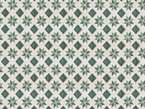 无缝绿色花砖贴图