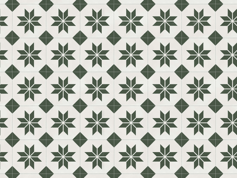 复古墨绿色几何图案花砖贴图