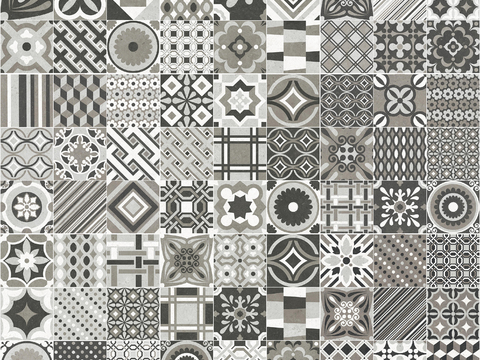 复古碎拼图案花砖瓷砖62