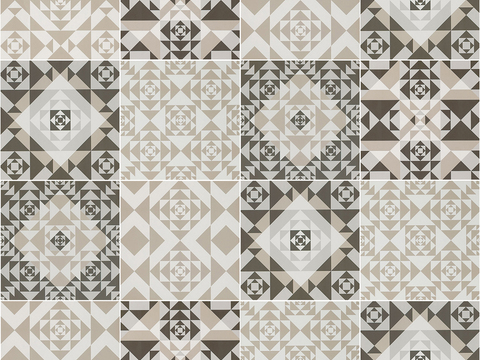  复古碎拼图案花砖瓷砖67 