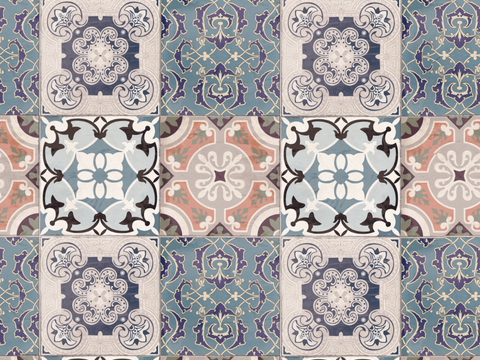 复古碎拼图案花砖瓷砖20