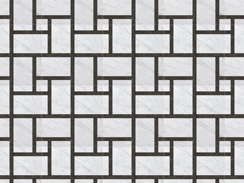  大理石几何拼花图案铺装68 