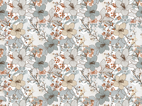 复古植物自然图案花砖瓷砖9