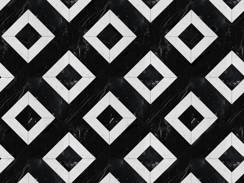  大理石几何拼花图案铺装17 