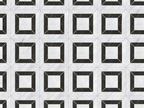 大理石几何拼花图案铺装9