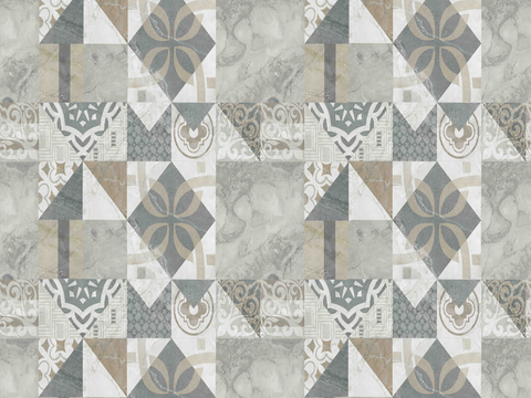 复古碎拼图案花砖瓷砖33