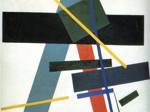 马列维奇抽象画，几何抽象装饰画140