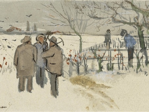  梵高后印象派素描绘画作品，现代世界经典名画549 梵高 Mi 