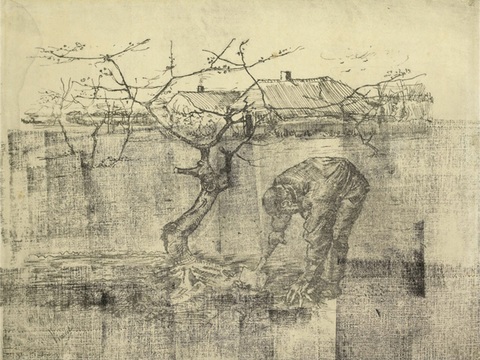  梵高后印象派素描绘画作品，现代世界经典名画525 梵高 Ga 