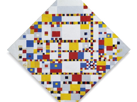  蒙德里安抽象画，风格派抽象画，装饰画1 