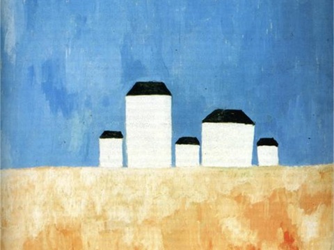  马列维奇抽象画，几何抽象装饰画87 